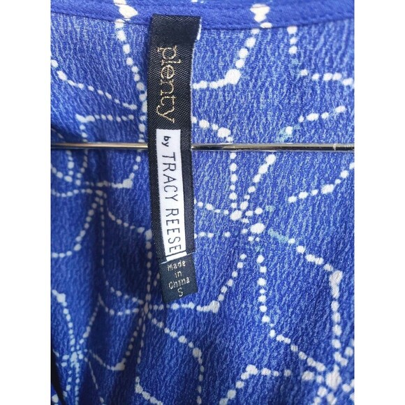 Anthropologie Plenty By Tracy Reese Aleah Dress Women's S Blue Stars Ruffle Hem - Picture 7 of 7